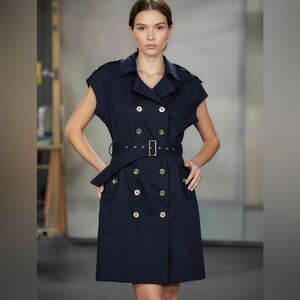 Calvin Klein Dark Blue  Mini Dress with Gold Buttons